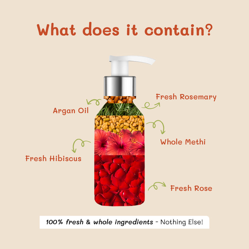 Smoothening Hair Serum for Frizzy Hair - with Fresh Rose